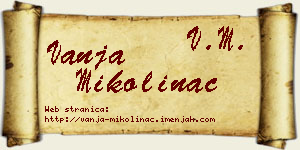 Vanja Mikolinac vizit kartica